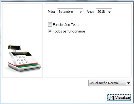Tela para definir período e visualizar o relatório de descontos Definir período do relatório