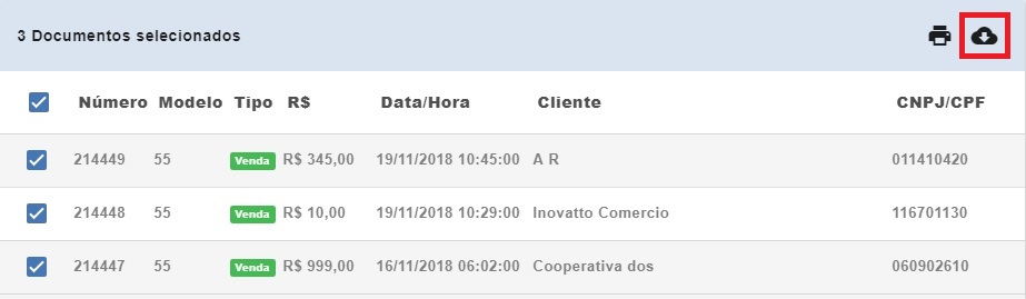 Download dos XML