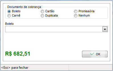 Documento de cobrança