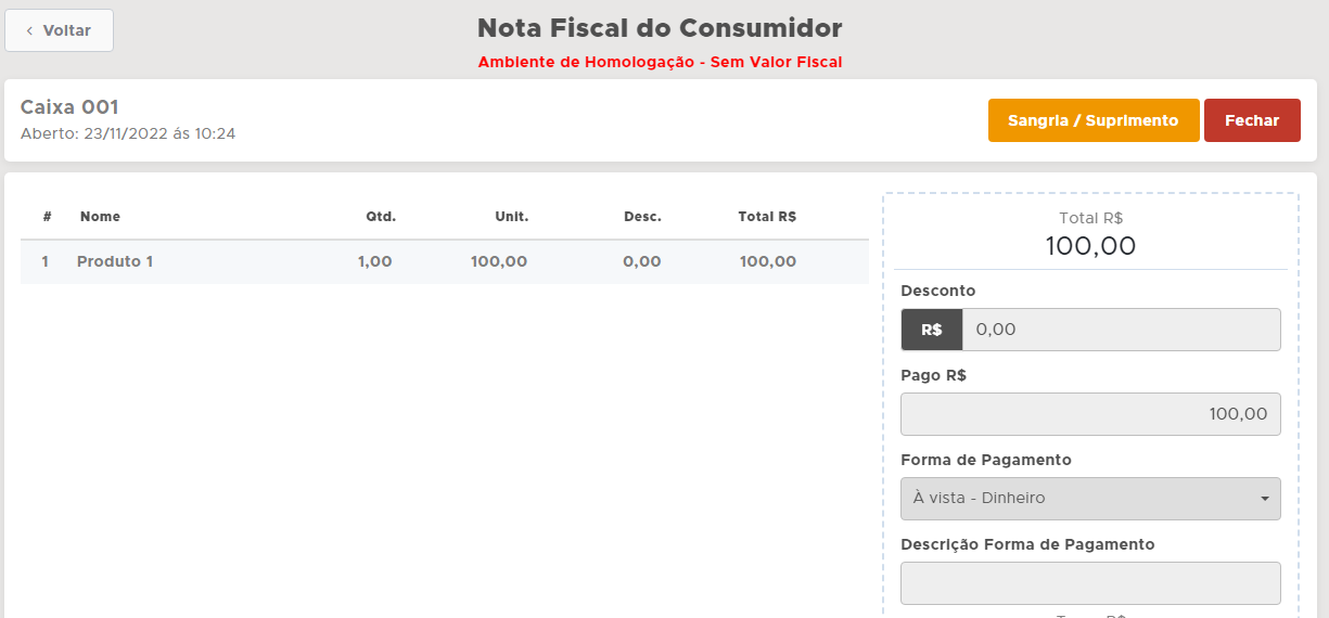 NFC-e SAT para transmissao