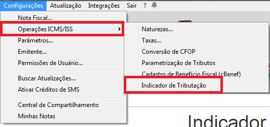 Indicador de Tributação