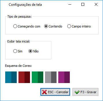 Configurações do Terminal de Consulta