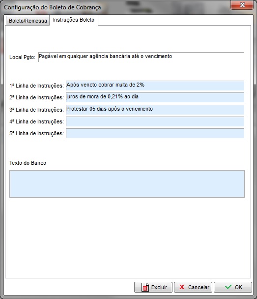 Aba Instruções do Boleto