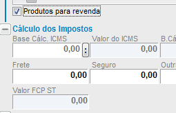 Checkbox Produtos para Revenda