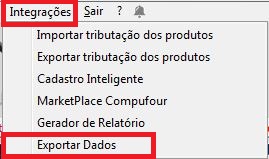Menu Integrações, Exportar Dados