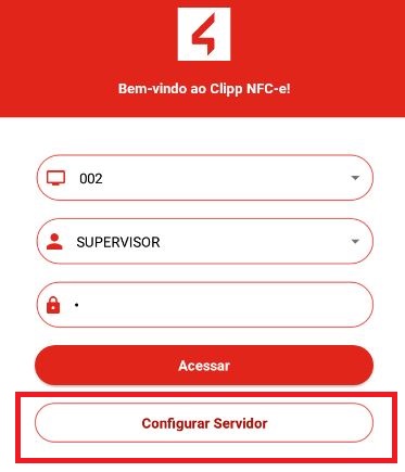 Tela Configurar Servidor do aplicativo