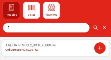 Lista de produtos encontrados