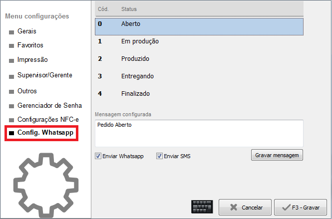 Configuração de WhatsApp