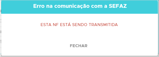 Mensagem de NF sendo transmitida