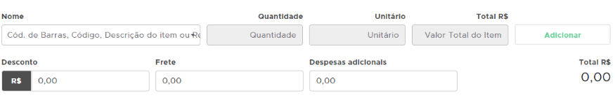 Itens da nota de compra