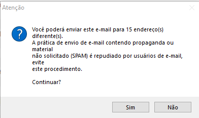 Quantidade de e-mails localizados