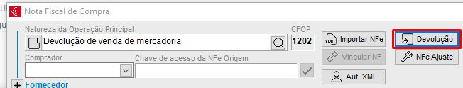 Botão Devolução