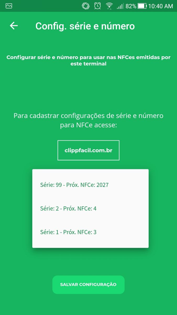 Selecionar série do terminal
