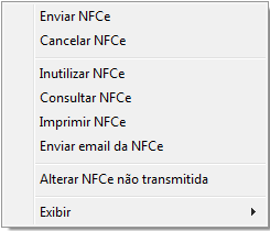 Menu do botão direito