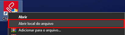 Abrir local do arquivo do Clipp