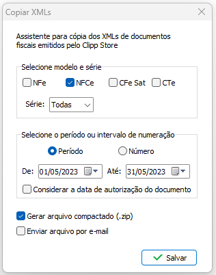 Configuração do backup