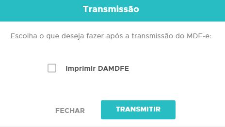 Tela após transmitir o MDF-e