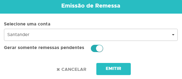 Selecionar conta da remessa