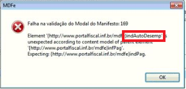 Falha na validação do Modal do Manifesto