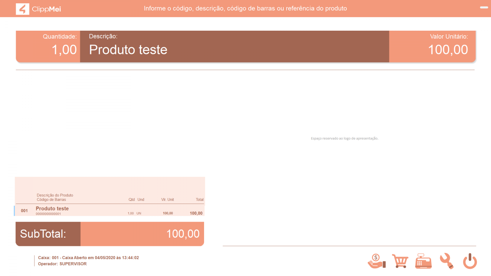 Item lançado no documento de saída da Frente de Caixa Item lançado no documento
