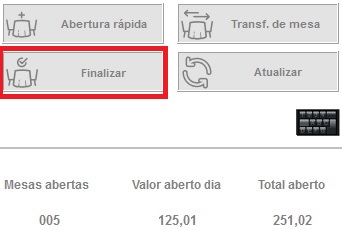 Opção Finalizar