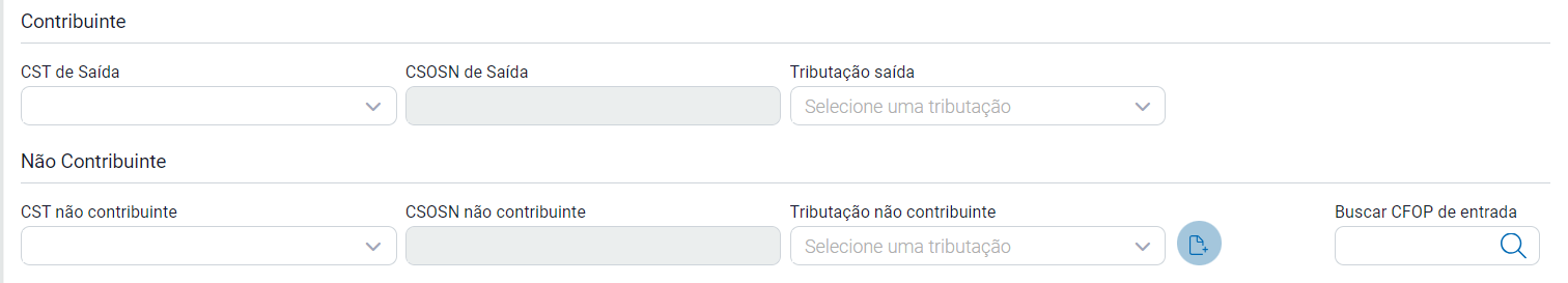 Campos de contribuinte e não contribuinte na parametrização Campos de contribuinte e não contribuinte na parametrização