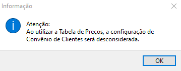 Aviso sobre o convênio
