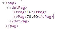 Tag tPag código 16 no XML
