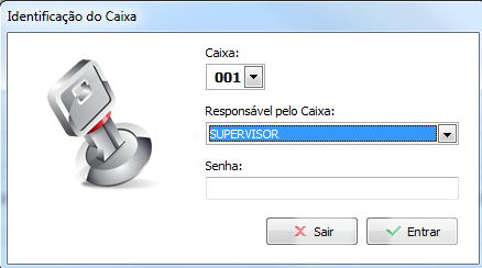Confirmação do caixa selecionado
