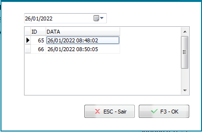 Selecionar data do comprovante