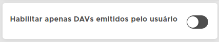 Opção para exibir apenas os DAVs do usuário logado