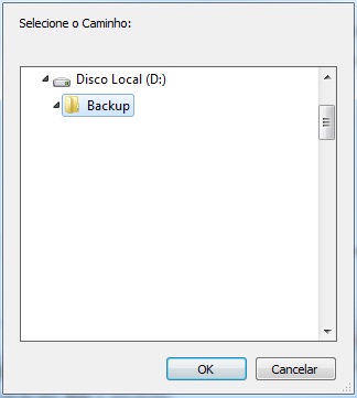 Pasta Backup como destino
