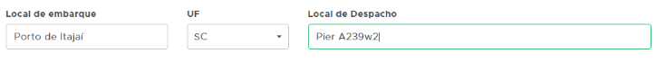 Local de embarque e despacho