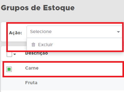 Excluir grupo