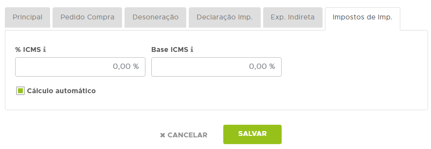 ICMS de importação