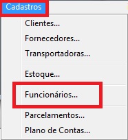 Cadastros e Funcionários