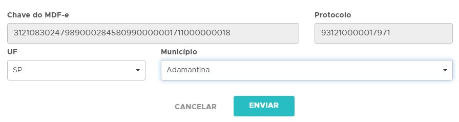 UF e município do encerramento