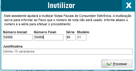 Inutilizar NFC-e