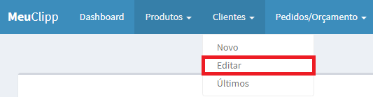 Editar cliente no MeuClipp