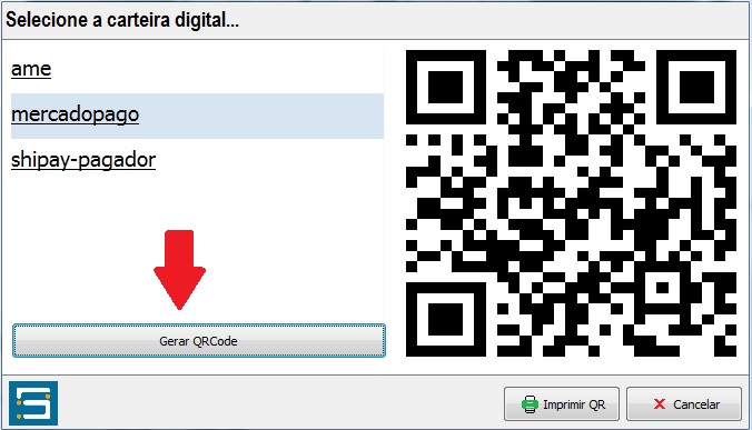 Definição da carteira e geração do QRCode Shipay Gerar QRCode
