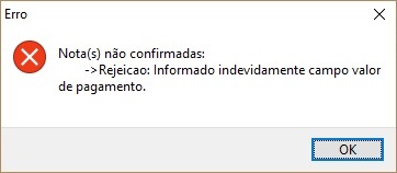 Mensagem da Rejeição 904