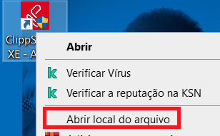 Abrir local do arquivo do ClippPRO