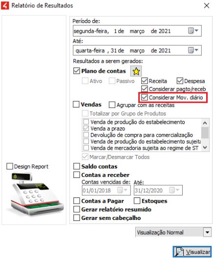 Parâmetro para incluir lançamentos manuais no relatório