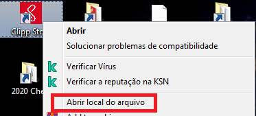 Abrir Local do Arquivo do Clipp Store