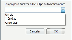 Tempo de finalização automática do MeuClipp