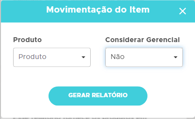 Relatorio de movimentacao do item considerando o gerencial Relatorio de movimentacao do item