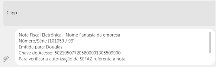 Link da NFe criado