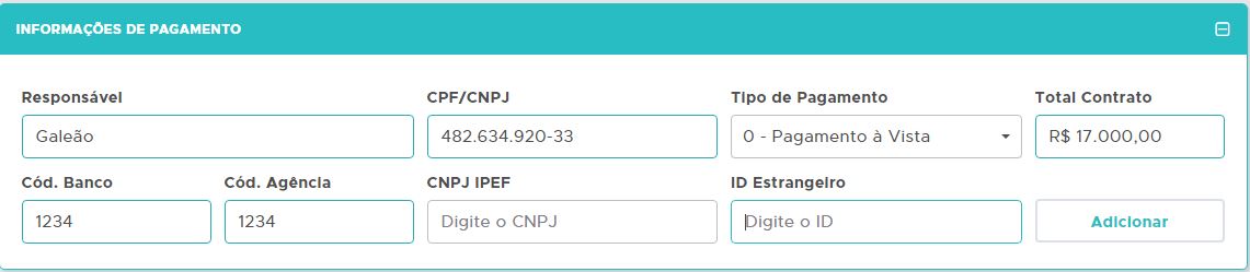 Informações de Pagamento
