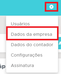 Configurações - Dados da empresa