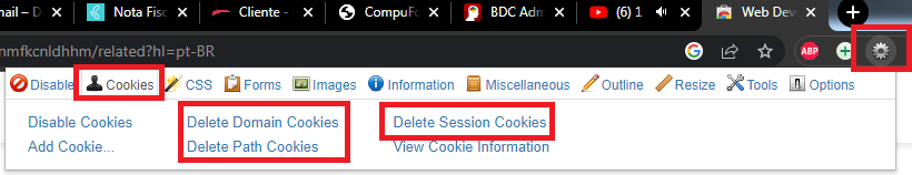 Excluir cookies